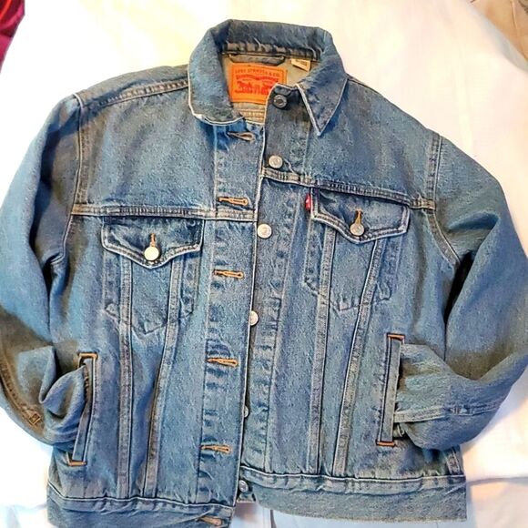 LEVI WOMENS SMALL LIGHT WASH DENIM JACKET - Picture 1 of 11